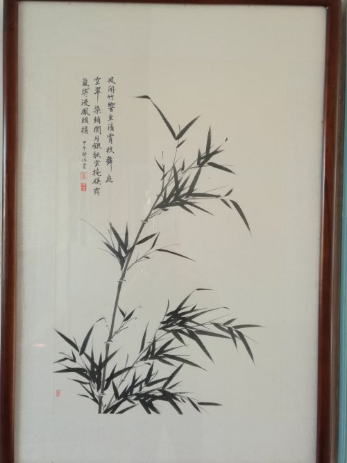 师大附中广益楼对联书法绘画作品1